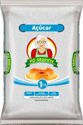 Embalagem de Açúcar Cristal da marca Vó Manny