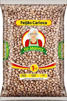 Embalagem de Feijão Carioca da marca Vó Manny