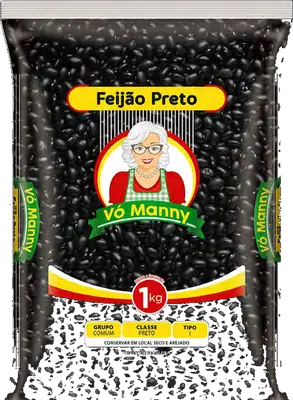 Embalagem de Feijão Preto da marca Vó Manny