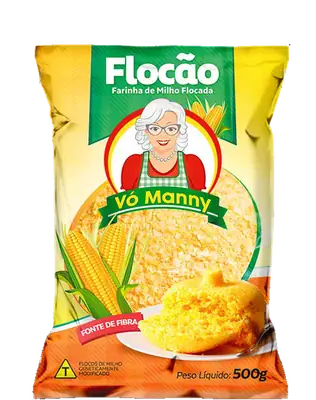 Embalagem de Flocão de Milho da marca Vó Manny